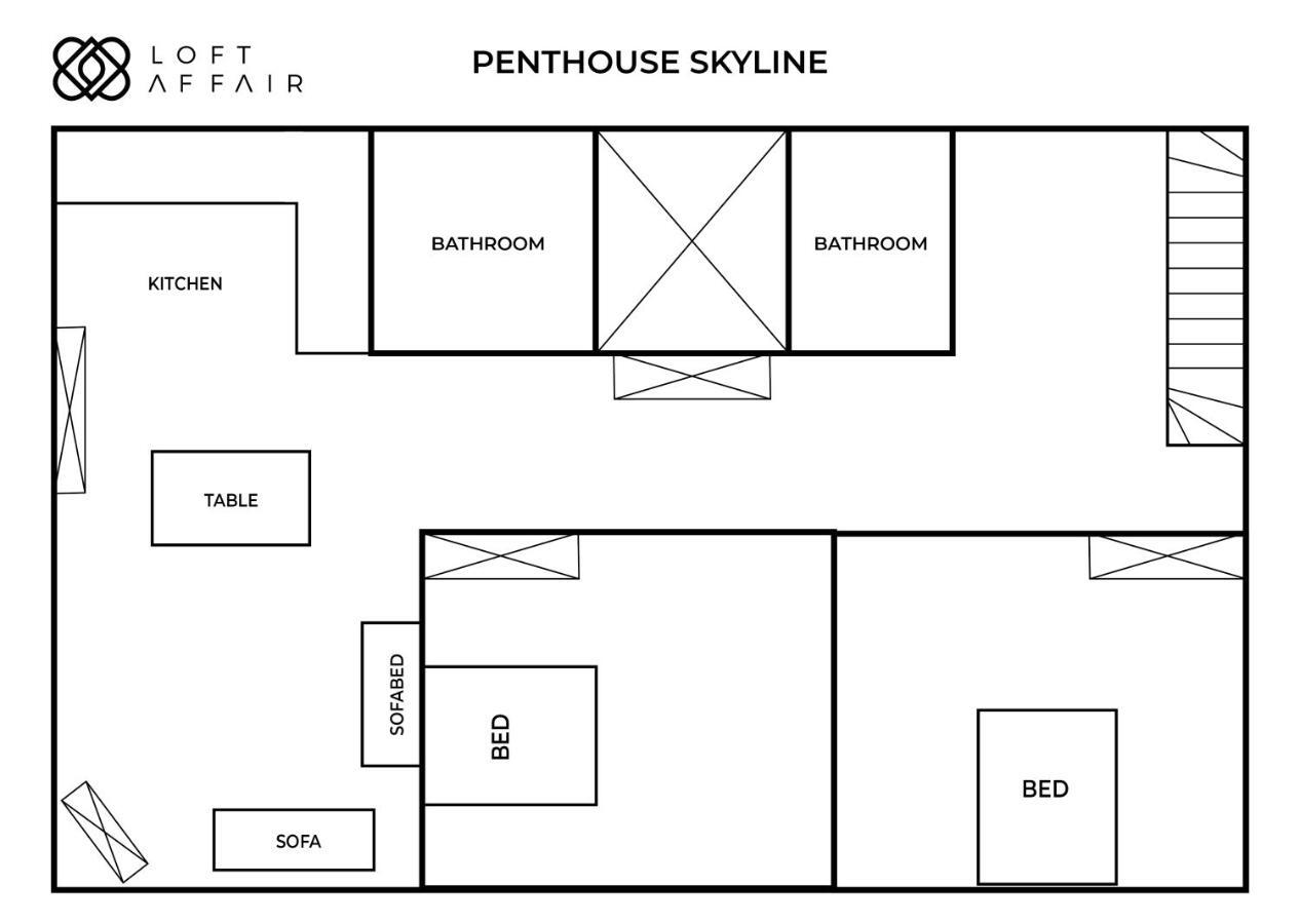 Penthouse Skyline - Loftaffair Apartment Krakow